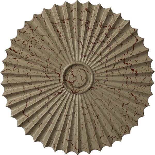 Ekena Millwork Shakuras Ceiling Medallion (For Canopies up to 5 3/4"), 33 7/8"OD x 2"P, Gobi Desert Crackle CM34SHGDC - main